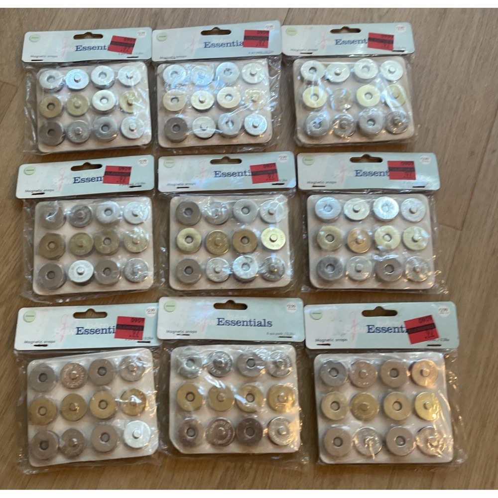 Magnetic Snaps Lot Of 9 Packs Jo-Ann Sew Essentials 6pcs pk. Metal New